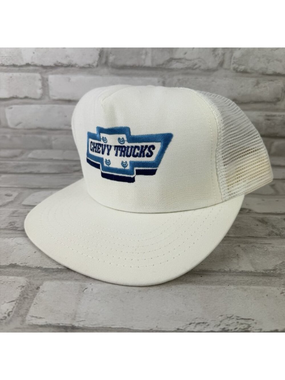 Chevy Trucks Hat USA MADE White Snapback Chevrolet 90s Vintage Trucker Hat NEW